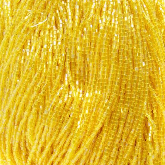 Picture of 2-Cut Size 10/0, Preciosa Czech Seed Bead, Transparent Yellow Aurora Borealis, Sold by the Hank