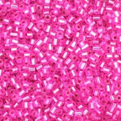 Picture of 2-Cut Size 10/0, Preciosa Czech Seed Bead, Silver-Lined Fuchsia Dyed, Sold by the Hank