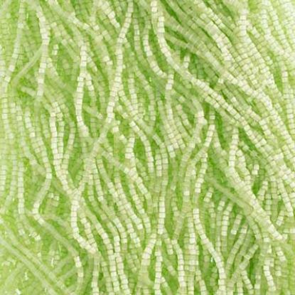 Picture of 2-Cut Size 10/0, Preciosa Czech Seed Bead, Satin Green Dyed SOLGEL, Sold by the Hank