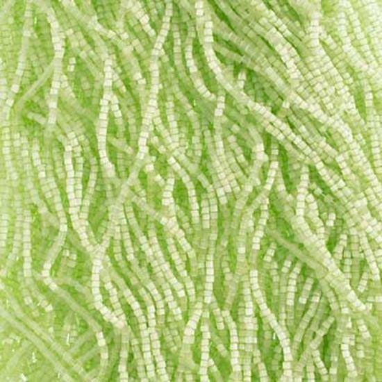 Picture of 2-Cut Size 10/0, Preciosa Czech Seed Bead, Satin Green Dyed SOLGEL, Sold by the Hank