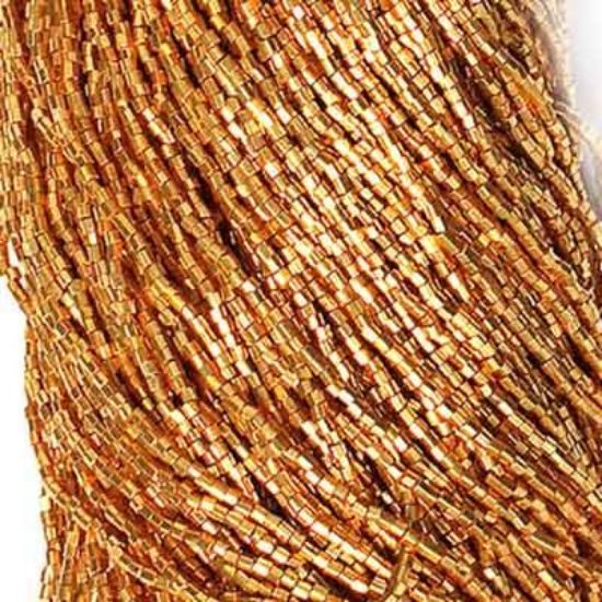 Picture of 2-Cut Size 10/0, Preciosa Czech Seed Bead, Metallic Gold Terra Color, Sold by the Hank