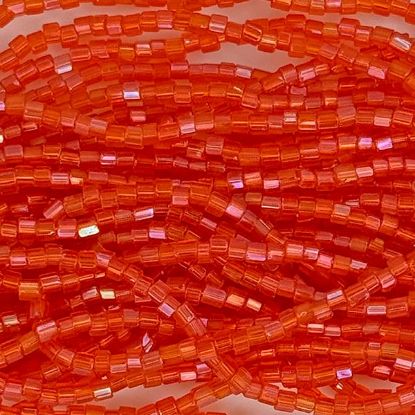 Picture of 2-Cut Size 10/0, Preciosa Czech Seed Bead, Transparent Orange Aurora Borealis, Sold by the Hank