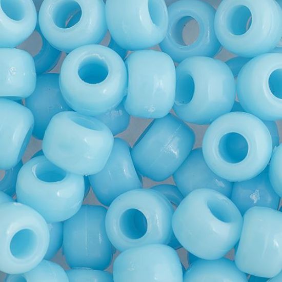 Picture of Plastic Light Blue Opaque Crow Beads, 9x6mm<br />100 Beads
