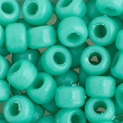 Picture of Plastic Light Turquoise Opaque Crow Beads, 9x6mm<br />100 Beads