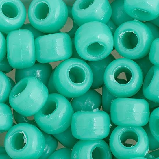 Picture of Plastic Light Turquoise Opaque Crow Beads, 9x6mm<br />100 Beads