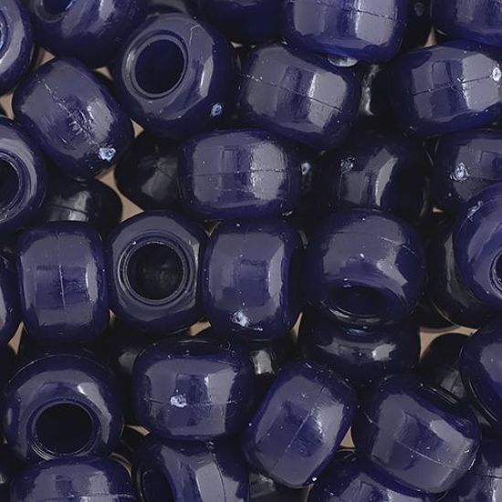 Picture of Plastic Navy Opaque Crow Beads, 9x6mm<br />100 Beads