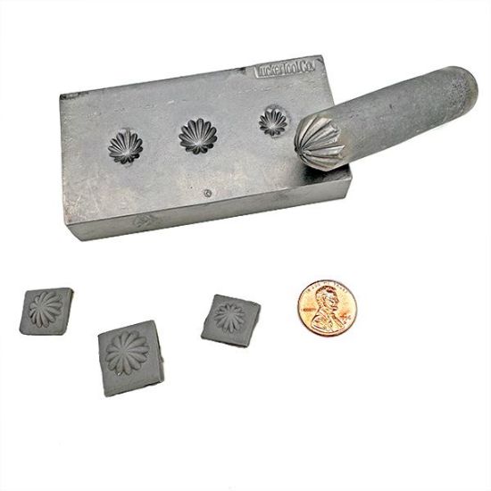 Picture of Three Multiple Flower Impressions, Sizes 1/2", 9/16", 3/8". Tucker Tool Die Set