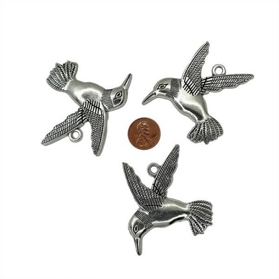 Picture of Pewter Hummingbird Large Pendant, 48x51mm
