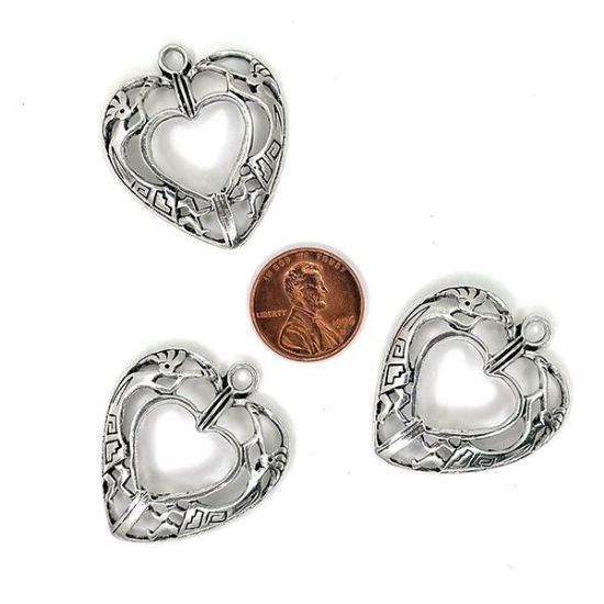 Picture of Pewter Heart with Kokopelli Pendant, 31x36mm