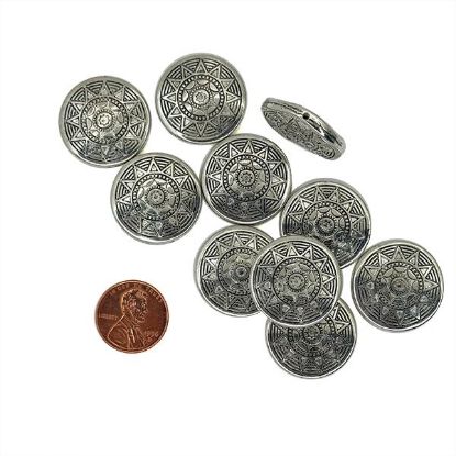 Picture of Silver Plated Indian Star Oxidized Beads 24mm,10 Beads