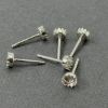 Picture of Sterling Silver 4mm Serrated Bezel Cup Ear Post .036" x 3/8", Sold Per Pair