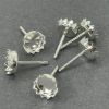 Picture of Sterling Silver 6mm Serrated Bezel Cup Ear Post .036" x 3/8", Sold Per Pair