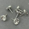 Picture of Sterling Silver 8mm Serrated Bezel Cup Ear Post .036" x 3/8", Sold Per Pair