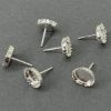 Picture of Sterling Silver 7x9mm Serrated Bezel Cup Ear Post .036" x 3/8", Sold Per Pair