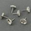 Picture of Sterling Silver 7x9mm Serrated Bezel Cup Ear Post .036" x 3/8", Sold Per Pair