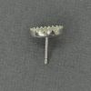 Picture of Sterling Silver 8x10mm Serrated Bezel Cup Ear Post .036" x 3/8", Sold Per Pair