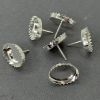 Picture of Sterling Silver 10x14mm Serrated Bezel Cup Ear Post .036" x 3/8", Sold Per Pair