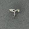 Picture of Sterling Silver 10x14mm Serrated Bezel Cup Ear Post .036" x 3/8", Sold Per Pair