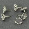 Picture of Sterling Silver 7x9mm Plain Bezel Cup Ear Post .036" x 3/8", Sold Per Pair