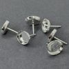Picture of Sterling Silver 8x10mm Plain Bezel Cup Ear Post .036" x 3/8", Sold Per Pair