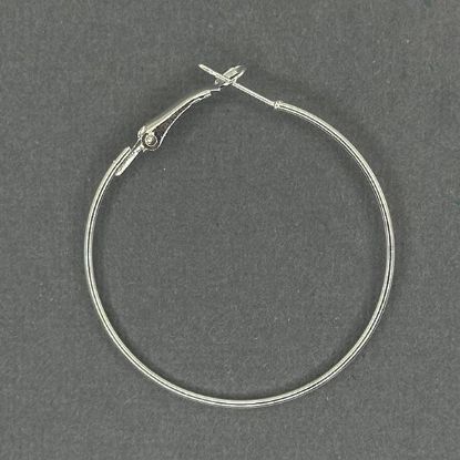 Picture of Silver Plated Euro Style Ear Hoop 40mm, 5 Pairs