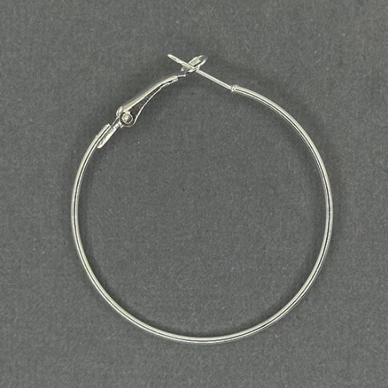 Picture of Silver Plated Euro Style Ear Hoop 40mm, 5 Pairs