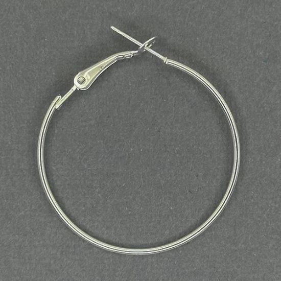 Picture of Silver Plated Euro Style Ear Hoop 35mm, 5 Pairs