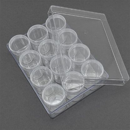 Picture of Storage Organizer with 12 Stackable Clear Jars, 6.25" x 4.75" x 2.1"