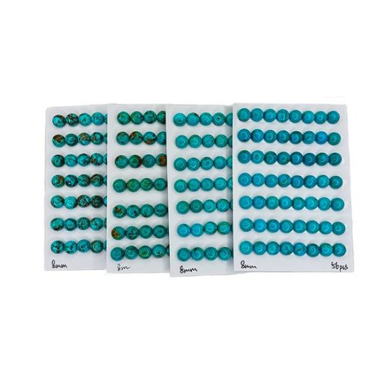 Picture of Stabilized Thunder Creek Turquoise Cabochon, 8mm Round