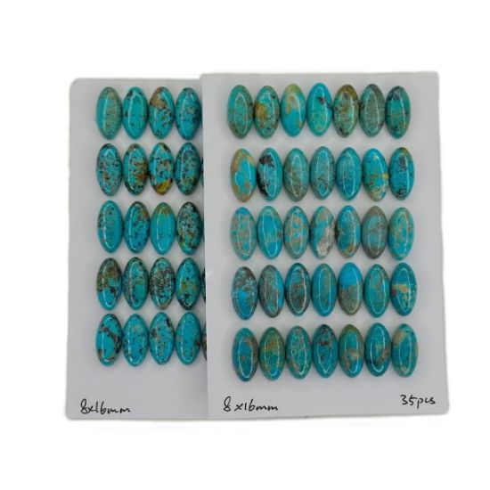 Picture of 8x16mm Oval Thunder Creek Stabilized Turquoise