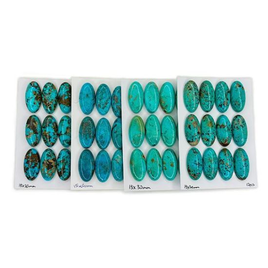 Picture of Stabilized Thunder Creek Turquoise Cabochon, 15x30mm Oval