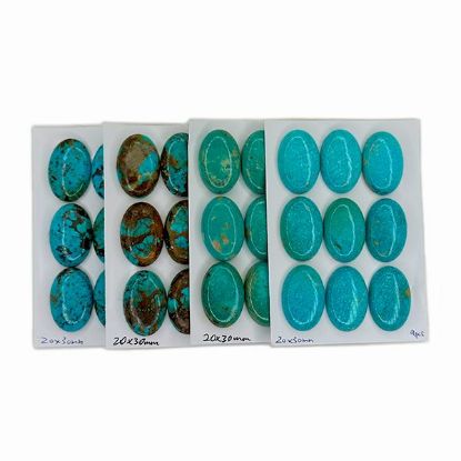 Picture of Stabilized Thunder Creek Turquoise Cabochon, 20x30mm Oval