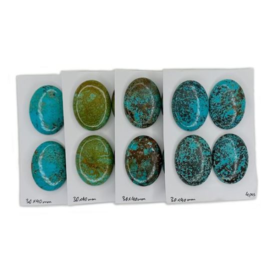Picture of Stabilized Thunder Creek Turquoise Cabochon, 30x40mm Oval