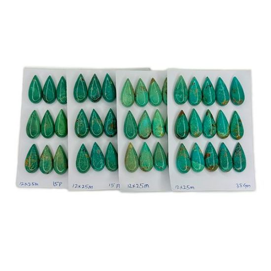 Picture of Stabilized Thunder Creek Turquoise Cabochon, 12x25mm Pear
