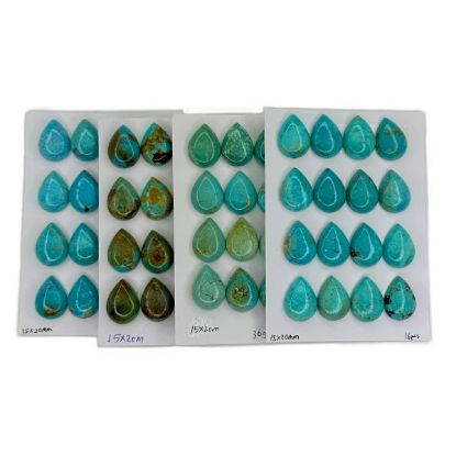 Picture of Stabilized Thunder Creek Turquoise Cabochon, 13x18mm Pear