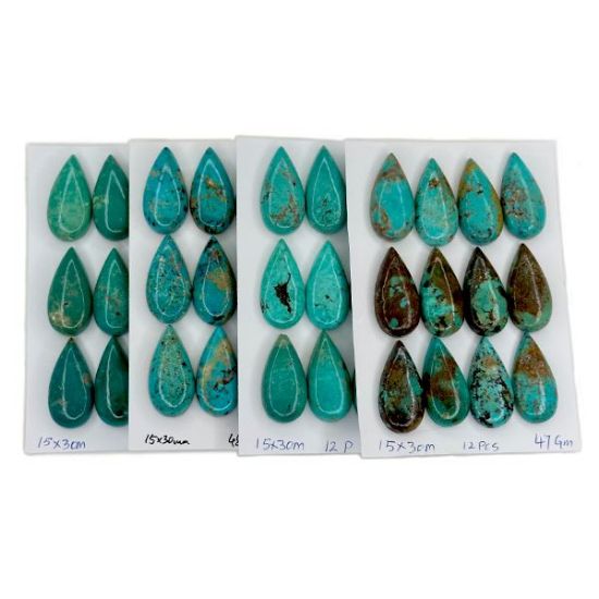 Picture of Stabilized Thunder Creek Turquoise Cabochon, 15x30mm Pear