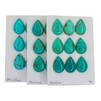 Picture of Stabilized Thunder Creek Turquoise Cabochon, 18x25mm Pear