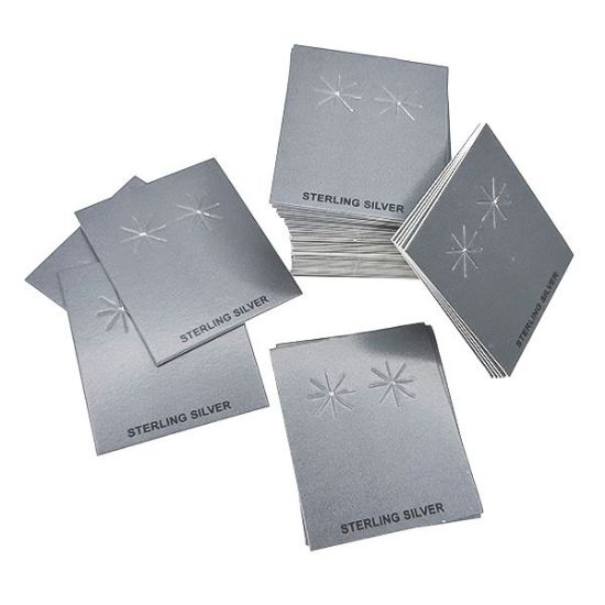 Picture of Grey Earring Card with "Sterling Silver", 1-5/8" x 2", Sold per pkg of 100