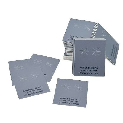 Picture of Grey Earring Card with "Genuine Indian Hand Crafted Sterling Silver", 1-5/8" x 2", Sold per pkg of 100