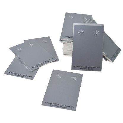 Picture of Grey Earring Card with "Genuine Indian Hand Crafted Sterling Silver", 2-3/8" x 3-1/2", Sold per pkg 100