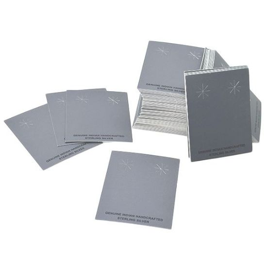 Picture of Grey Earring Card with "Genuine Indian Hand Crafted Sterling Silver", 2-3/8" x 3", Sold per pkg of 100