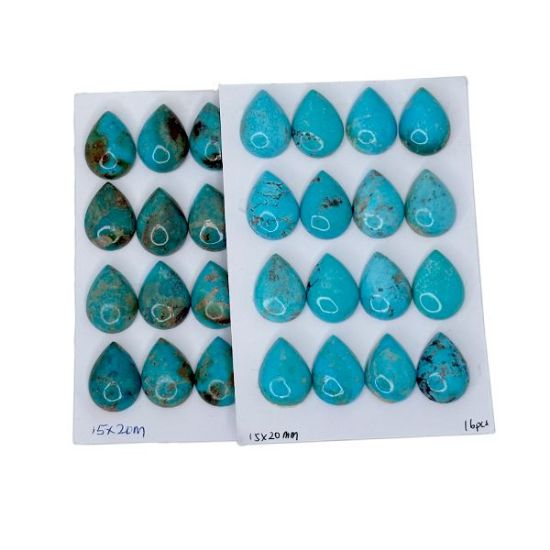 Picture of Stabilized Thunder Creek Turquoise Cabochon, 15x20mm Pear