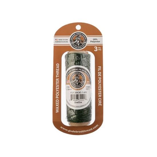 Picture of Olive Wax Poly Thread 500 Feet .015 Inch