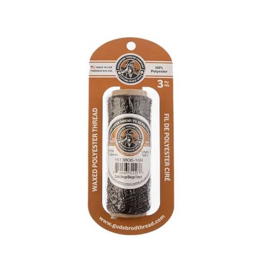 Picture of Dark Beige Wax Poly Thread 500 Feet .015 Inch