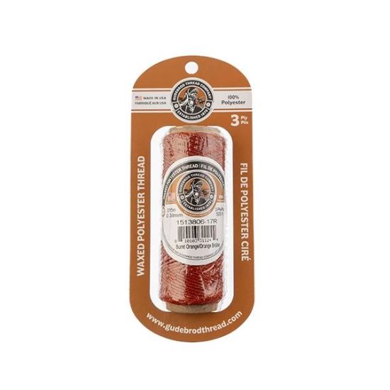 Picture of Burnt Orange Wax Poly Thread 500 Feet .015 Inch