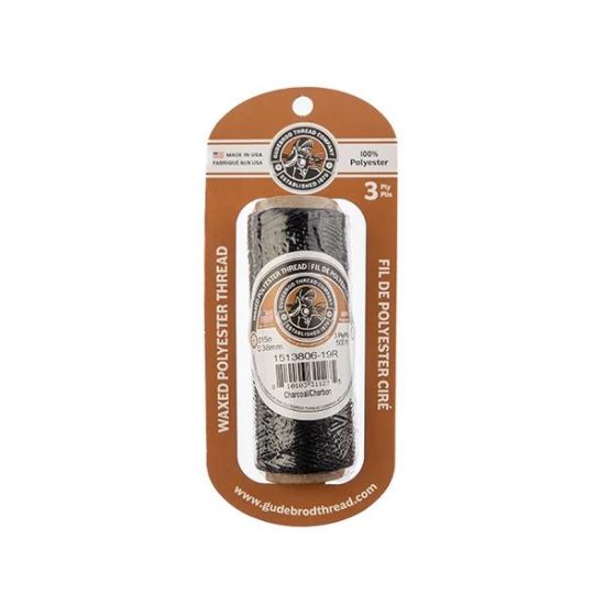 Picture of Charcoal Wax Poly Thread 500 Feet .015 Inch