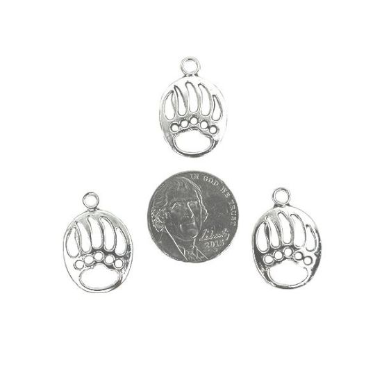 Picture of Silver Plated Bear Paw Pendant 24mm