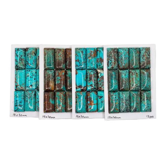 Picture of Stabilized Thunder Creek Turquoise Cabochon, 15x30mm Square