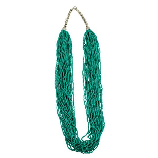 Picture of Turquoise Green Multi Strand Seed Bead Necklace