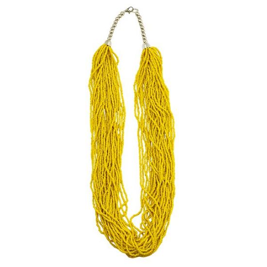Picture of Yellow Multi Strand Seed Bead Necklace